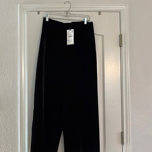 NWT Zara velvet wide-leg culottes, high waisted, size Large